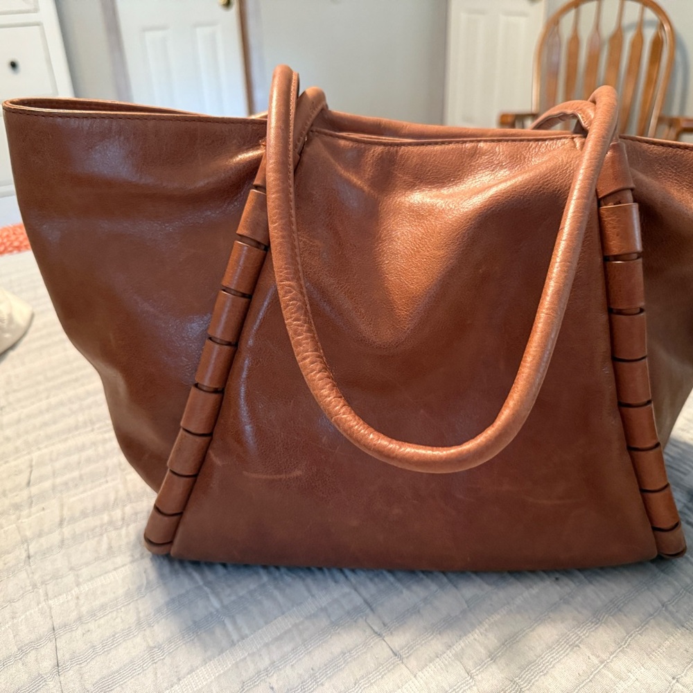 HOBO Rich Tan Leather Tote Bag